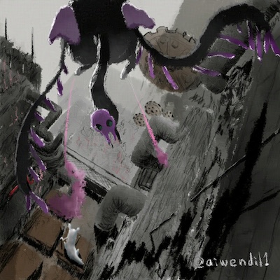 構図練習続き。”その上空”
#rainworld #fanart
x.com/aiwendil1/stat…

今日はラフめです。