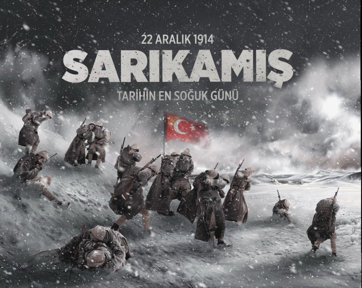 Kahramanlığın, kardeşliğin, gayretin destanı olan Sarıkamış Harekatı’nın 110'uncu yıl dönümünde; kurtuluş mücadelesinin önsözünün yazıldığı, Allahuekber Dağları’nda son sözleri Kelime-i Şahadet, kefenleri bembeyaz karlar olan Şehitlerimizi rahmet, minnet ve saygıyla anıyoruz.