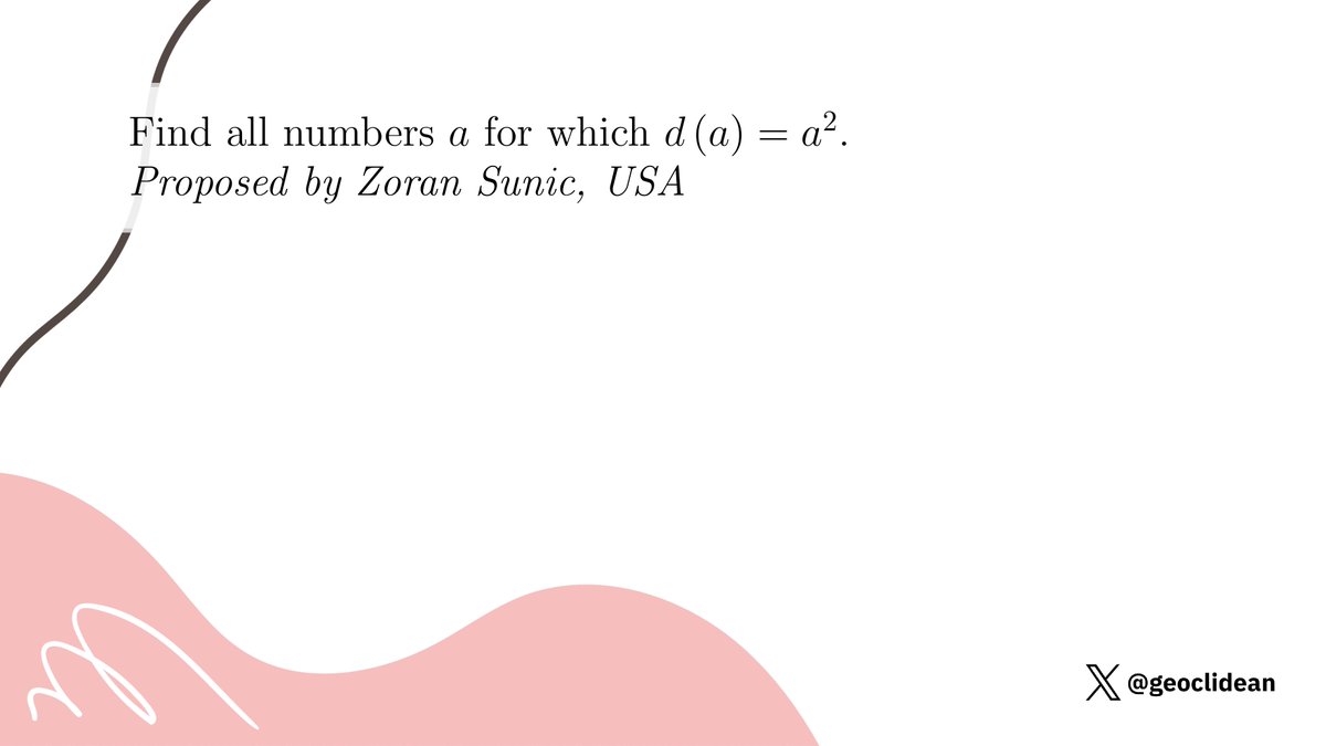 geoclidean's tweet image. A perverse one
#NumberTheory #DecimalRepresentation #Algorithm #Combinatorics #IMOShortlist