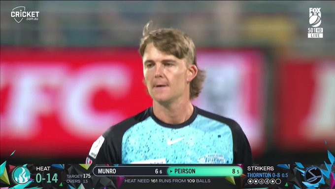Jimmy Peirson tried something fancy, but Henry Thornton was having none of it. 📹 Credits: Twitter/BBL