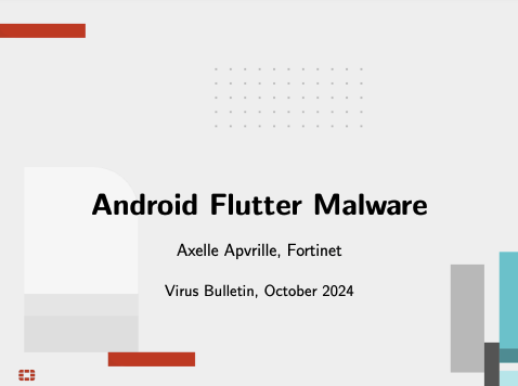 mobilesecurity_'s tweet image. Android &amp;amp; Flutter Malware: A New Frontier for Cybercrime 
#MobileSecurity #AndroidSecurity by @cryptax  virusbulletin.com/uploads/pdf/co…