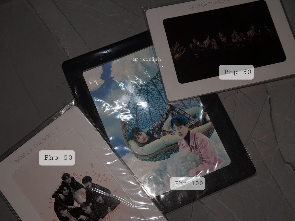 wts | lfb | #jjkirish_sell 

BE album POB + postcard
ly tear standee
mic drop notebook
film
BE magnet
t-money magnet
mots 7 POB postcard/photo frame [white] [black]
v and jimin postcard

dop | payo
lbc | j&amp;t
gcash | bdo

# bts k-pop merch jk jhope rm suga jin
