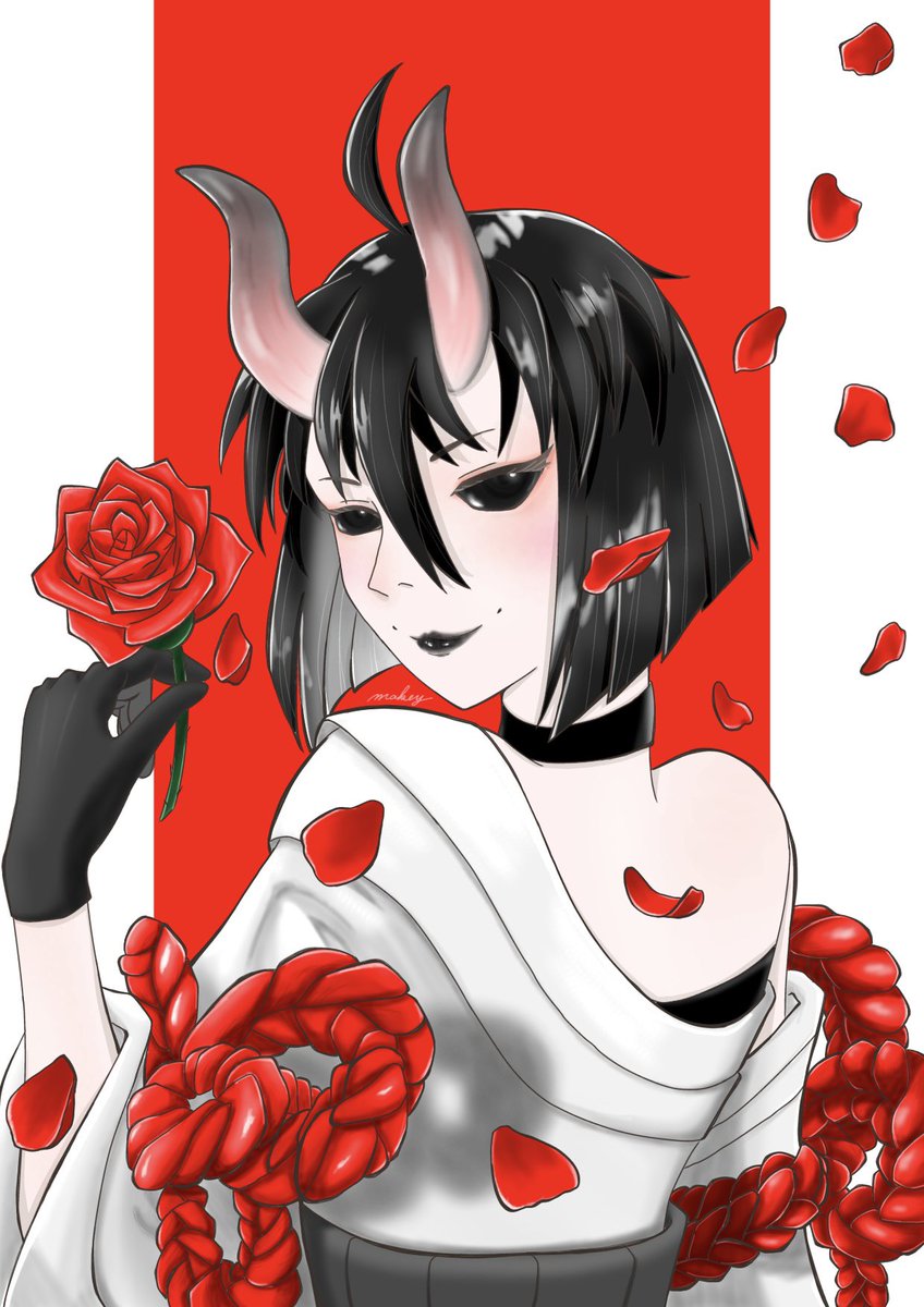 makeykey1's tweet image. 夜薔薇さん🌹
#FortniteC6S1鬼Hunters 
#イラスト
#The Night Rose