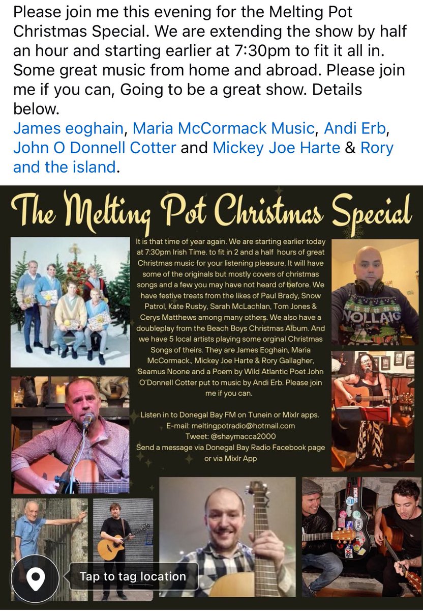 Seamus McCarron (@shaymacca2000) on Twitter photo The melting pot Christmas special please join me if you can. Details below. <a href="/mariamccmusic/">Maria Mc Cormack Music</a> The melting pot Christmas special please join me if you can. Details below. <a href="/mariamccmusic/">Maria Mc Cormack Music</a>