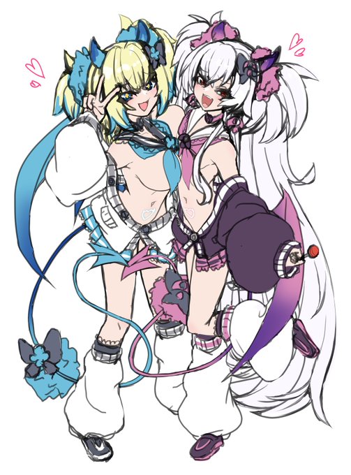 サキュバスギャルのグリアロとパインえっちすぎだったので描いてる。 