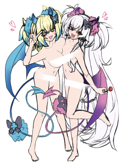サキュバスギャルのグリアロとパインえっちすぎだったので描いてる。 