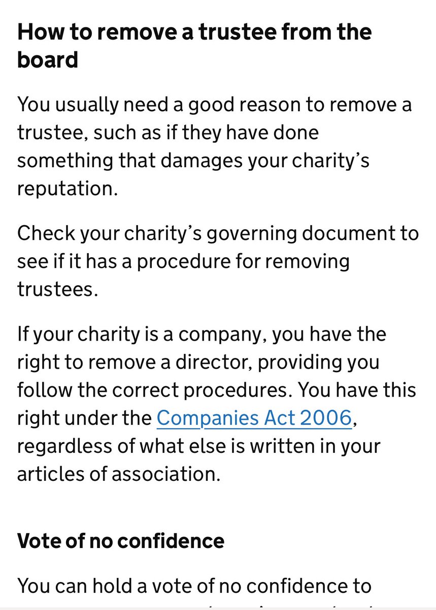 TeunkeA's tweet photo. @TheOldLostRoad @SteveFifield3 @JPeaceJPeace @_Lucibee @NickyProctor @KSchnickelfritz If I understand it right, the members of the ME Association have a right to remove a trustee, as it is a Company.

Articles 7 and 25 in their AoA are about that iirc, and the 2006 Charity Act.

https://t.co/lmiWxL2zPY https://t.co/YyA4CmFB9J