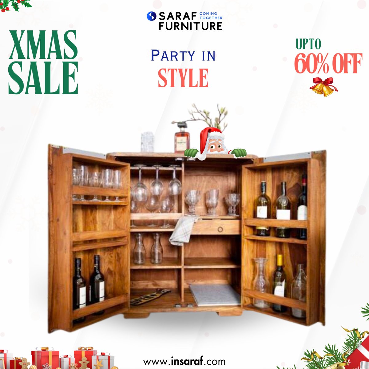 Saraffurniture's tweet image. "🍹 Make your Christmas gatherings unforgettable with stylish bar cabinets from Saraf. Shop the sale now!"
.
.
.
.
.
.
.
.
.
#ChristmasParty #BarSetup #SarafStyle