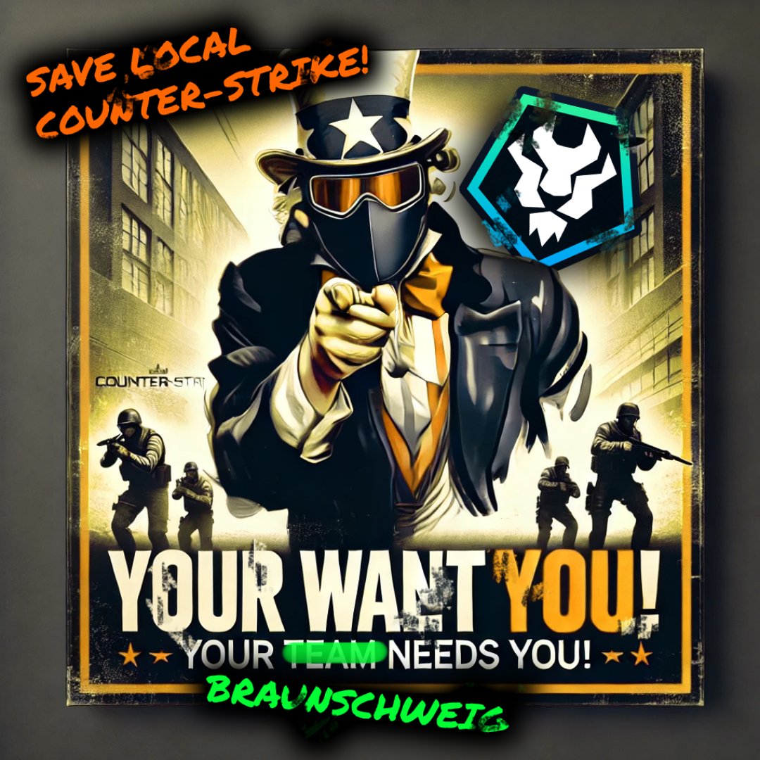 🚨 Rettet unser Counter-Strike-Team! 🚨

Es ist ernst: Ohne DICH gibt es nächste Saison erstmals KEIN CS-Team. 😱
Unser Team steht vor der größten Herausforderung – und DU kannst den Unterschied machen! 🎮💥

#CounterStrike #braunschweig #esports