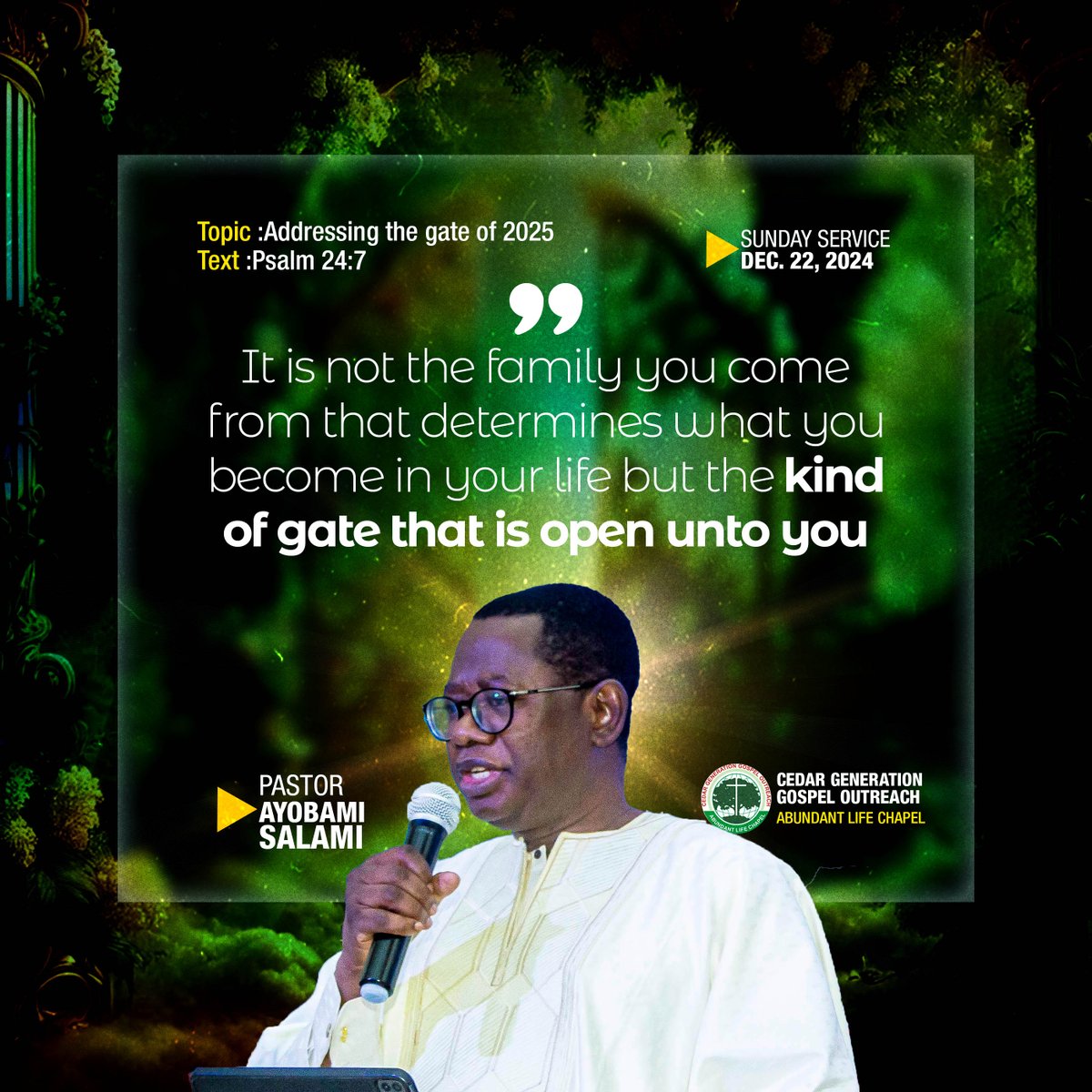 Cedar_Tv's tweet photo. It is not the family you come from that determines what you become in your life but the kind of gate that is open unto you. https://t.co/mPPYN8Kk2v