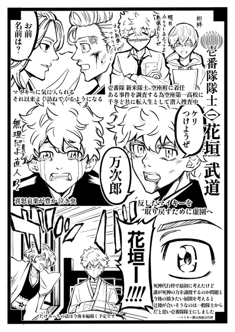 ❖BLEACHパロ❖
壱番隊隊士×花垣武道 設定画ver. 