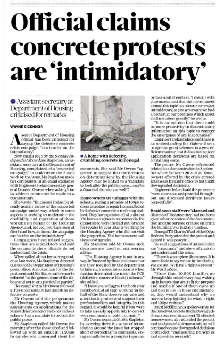 🧵 Why are the <a href="/DeptHousingIRL/">Department of Housing, Local Government & Heritage</a> &amp; <a href="/HousingAgencyIE/">The Housing Agency Ireland</a> gaslighting &amp; victim blame homeowners in #Inishowen &amp; #Donegal whose houses &amp; lives are crumbling due to defective concrete!