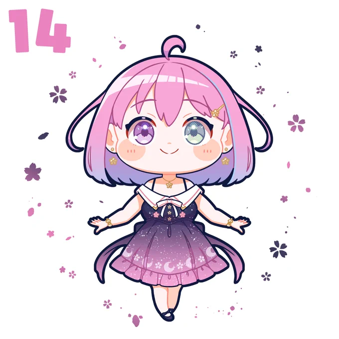 んなたん5周年カウントダウンあと14日『桜ver.』  #ルーナート 