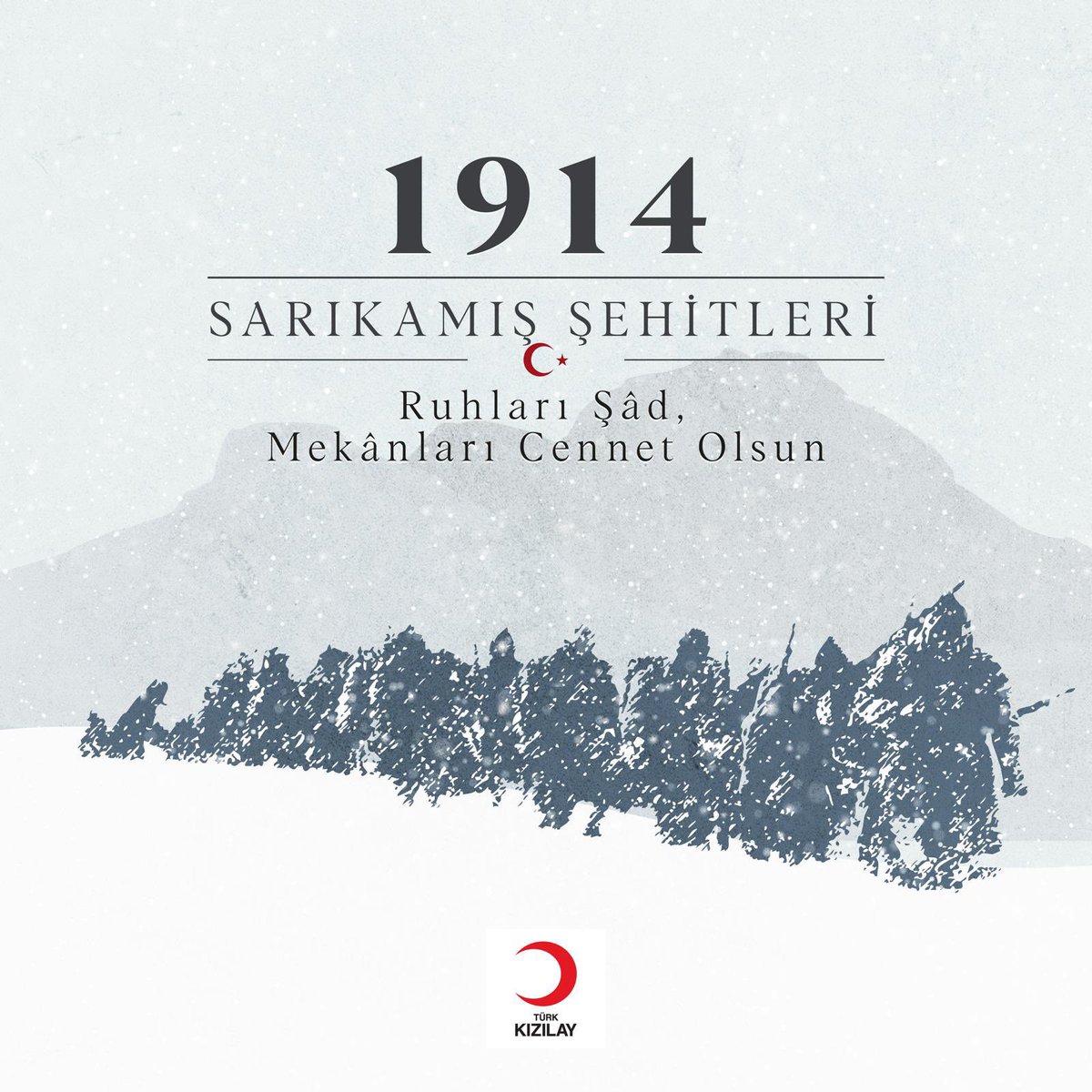Sarıkamış Harekatı'nın 110. yıl dönümünde vatanımız için canlarını feda eden kahraman şehitlerimizi saygı ve rahmetle anıyoruz. 🇹🇷#Sarıkamış