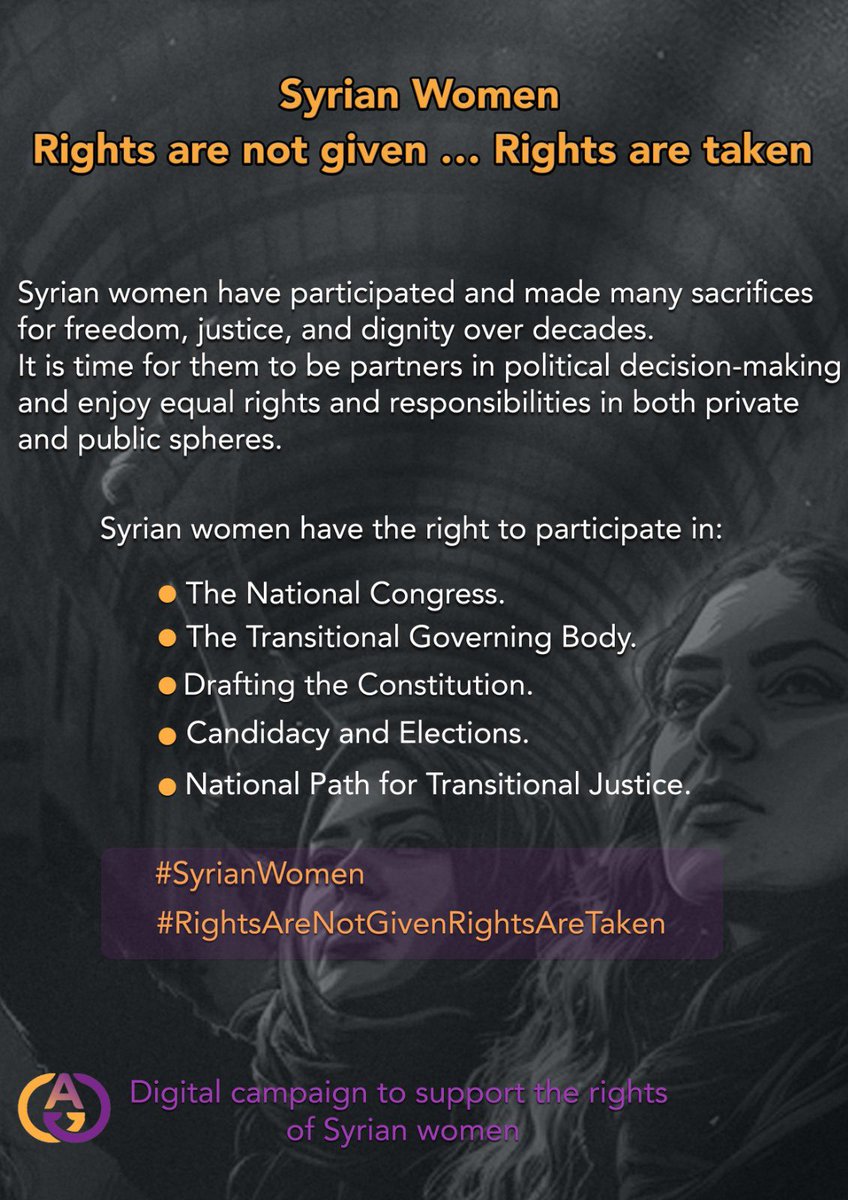 DorisGAwwad's tweet photo. @vonderleyen Over decades, #Syrian_Women have participated and made numerous sacrifices for #freedom_justice_dignity. It is time for them to be #Partners_in_political_decisions and enjoy #equalrights and responsibilities in both private and public spheres. https://t.co/BxojPs0xHm