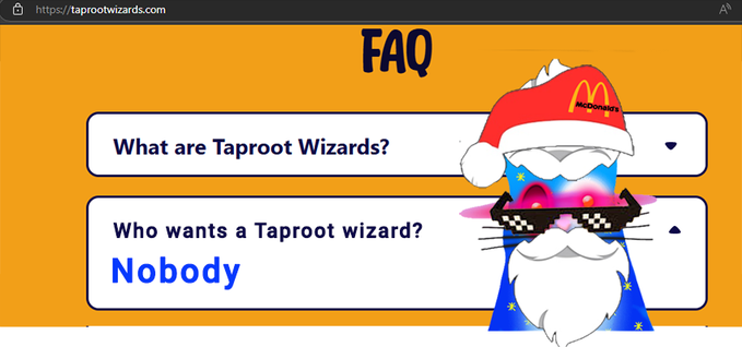 BFluxer's tweet photo. @CheddaCheeeze @Dan7dkt_Btc @TaprootWizards Checked the site FAQ... https://t.co/SpYwhMSltH