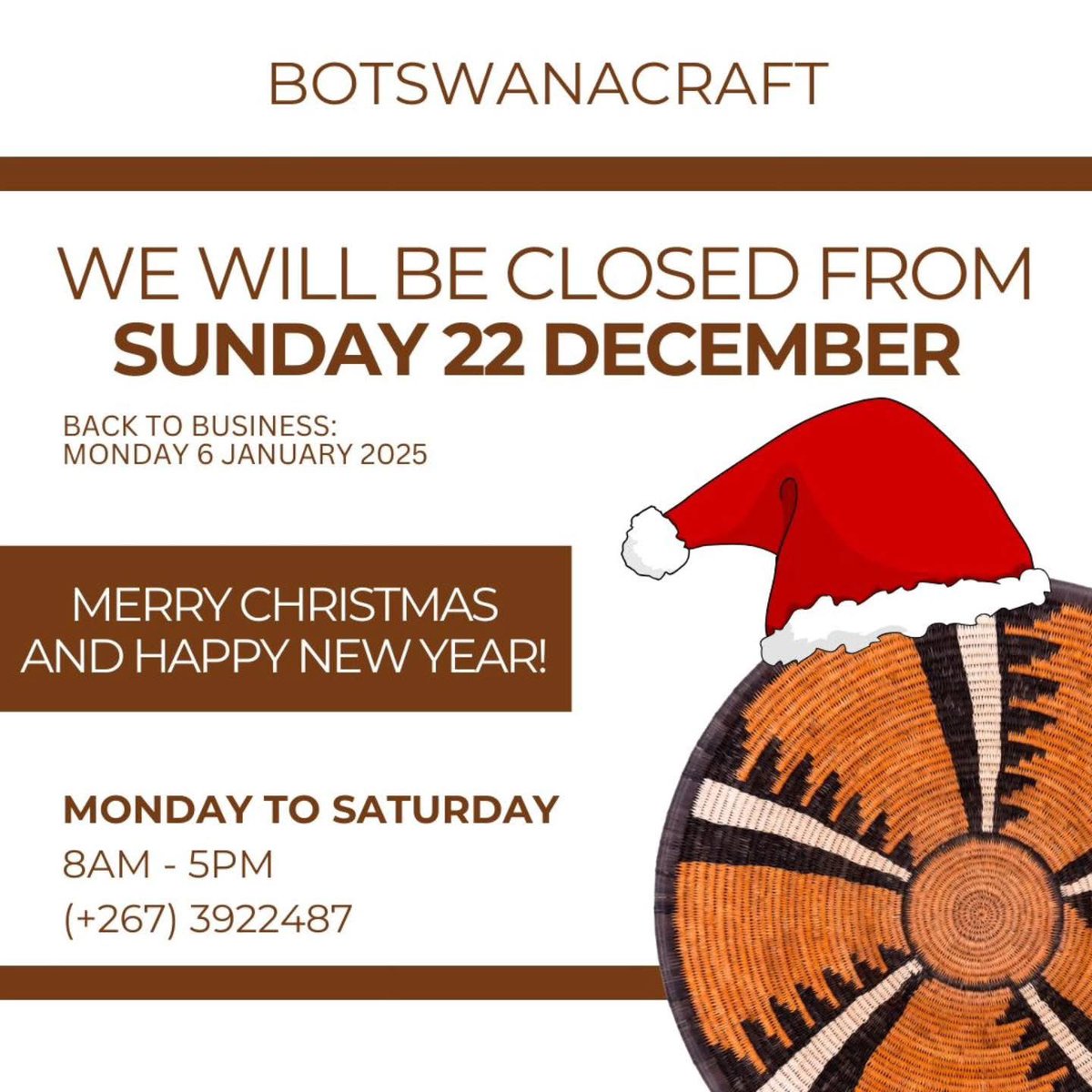 Thanks to all our customers, suppliers and staff who make it all worthwhile. See you again in the new year! Safe travels and best for the holidays.