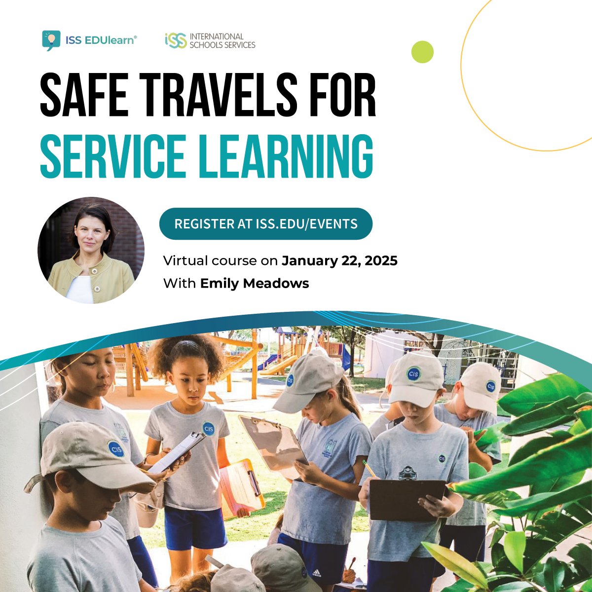January 22: Whether you're organizing a short-term service project or a long-term immersion experience, this #virtualPD course provides guidance to ensure a positive and impactful journey for all involved.

Register at iss.education/safe-travels-sl! With <a href="/emilymeadowsorg/">Emily Meadows, Ph.D. (she/her)🏳️‍🌈</a> #ISSedu