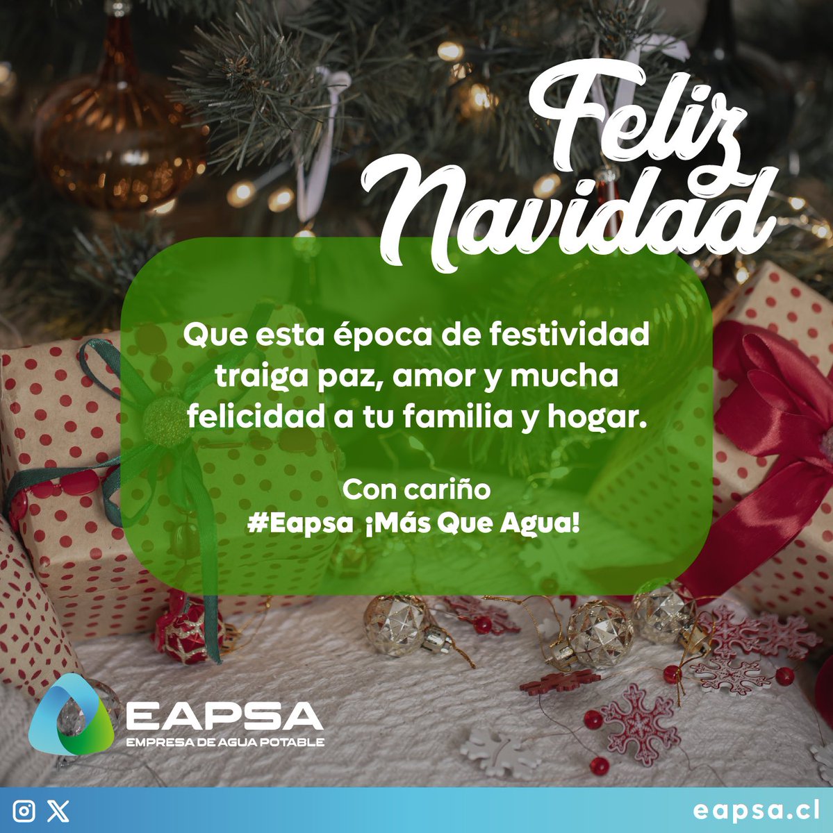 eapsacl's tweet photo. #FelizNavidad 🎄🎁 2024, les desea con cariño #eapsa a todos sus clientes y comunidad melipillana en general. https://t.co/OCMPDpuyD4