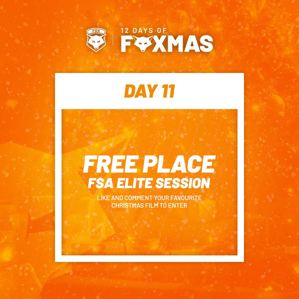𝟏𝟐 𝐃𝐀𝐘𝐒 𝐎𝐅 𝐅𝐎𝐗𝐌𝐀𝐒: 𝐃𝐀𝐘 𝟏𝟏

Get involved in our final giveaway of Foxmas and be in with a chance of winning a free spot on one of our FSA Elite sessions in either London, Leicester, Manchester, or Derby.