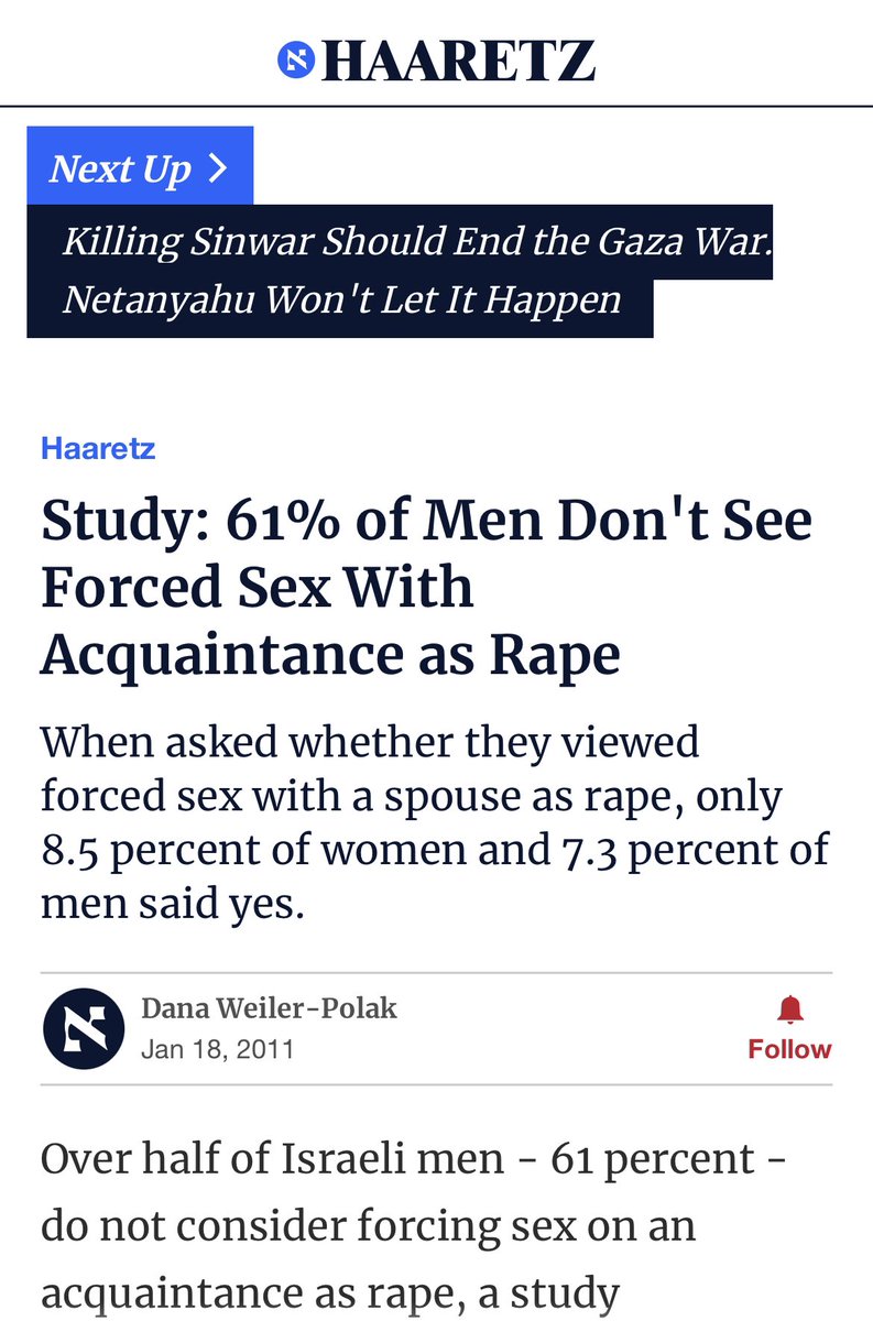 AdameMedia's tweet image. This is literal irrefutable evidence of systemic and culturally accepted r*pe. 

R*pists became minor celebrities…

The government debated whether they should be doing more r*pe. 

61% believe in r*ping acquaintances. 

Israel is a r*pe regime.