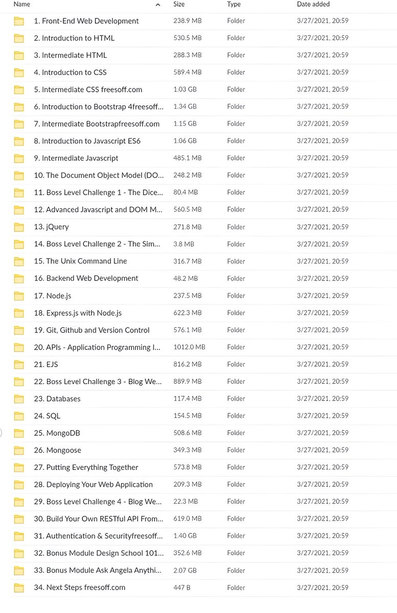 Fullstack Web Development Courses—For FREE!

• 💻 HTML
• 🎨 CSS
• 🚀 JavaScript
• ⚛️ React
• 💡 jQuery
• 🐙 Git &amp; GitHub
• 🌐 APIs
• ⚙️ Node.js
• 📊 SQL
• ➕...and so much more!

Grab your free courses:

1️⃣ Like &amp; repost
2️⃣ Reply with " NEED "

(Follow me so I can DM