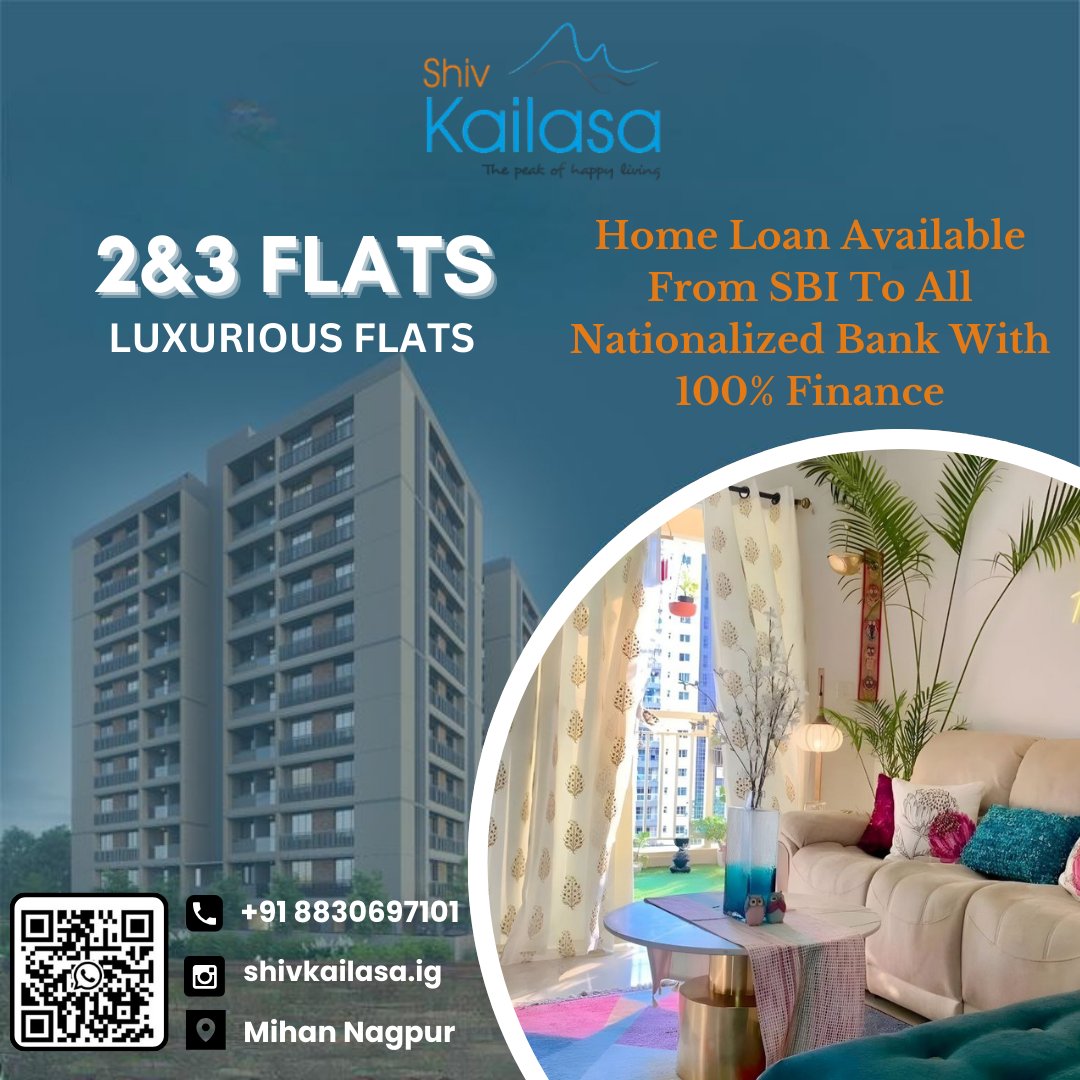 InfoKailasa's tweet photo. Discover the Height of Luxury at Shiv Kailasa!

🌟 2 &amp; 3 BHK Luxurious Flats crafted for elegance and comfort
📍 Located at the heart of MIHAN, Nagpur, near AIIMS &amp; IIM
💸 100% Home Loan Financing available through SBI and all leading banks

Contact : +91 8830697101

#ShivKailasa https://t.co/cJLAk8aMTK