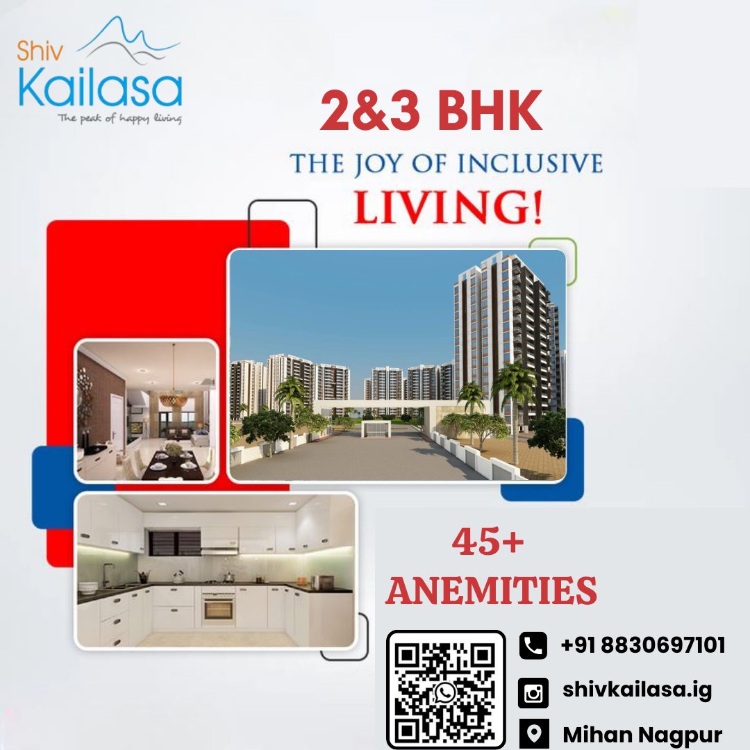 InfoKailasa's tweet photo. 🏡 Experience the Joy of Inclusive Living at Shiv Kailasa!

🏠 2 &amp; 3 BHK Premium Flats designed for modern families
✨ 45+ World-Class Amenities to elevate your lifestyle

📲 Contact Now: +91 8830697101

Your dream home awaits – call us today!

#ShivKailasa #MihanNagpur https://t.co/OSZKsjsE1r