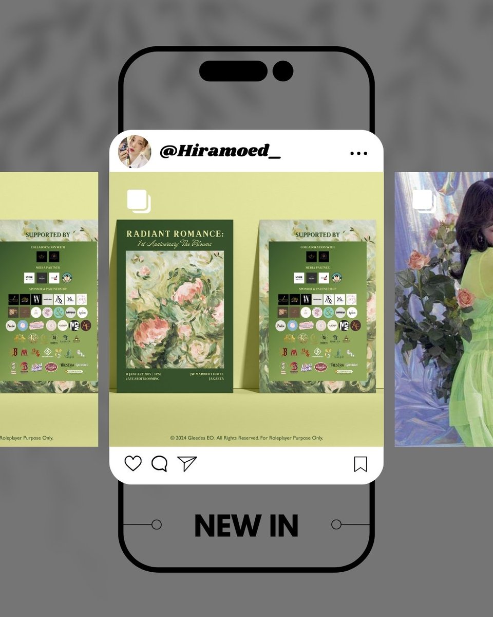 ㅤ

𝐇𝐢𝐫𝐚𝐦𝐨𝐞𝐝_ posted a new picture on Instagram
━━━━━━━━━━━━

Tanggal 11 Januari <a href="/THEBLOOMSFLRST/">𝐓𝐇𝐄 𝐁𝐋𝐎𝐎𝐌 𝐑𝐎𝐎𝐌 𝐅𝐋𝐎𝐑𝐈𝐒𝐓 (CLOSE!)</a>  akan merayakan 1st anniversary. Dengan tajuk 𝐑𝐀𝐃𝐈𝐀𝐍𝐓 𝐑𝐎𝐌𝐀𝐍𝐂𝐄: 1𝐒𝐓 𝐀𝐍𝐍𝐈𝐕𝐄𝐑𝐒𝐀𝐑𝐘 𝐓𝐇𝐄 𝐁𝐋𝐎𝐎𝐌𝐒 kolaborasi dengan <a href="/RAIAGROUP/">RA𝘐A GROUP</a>

️