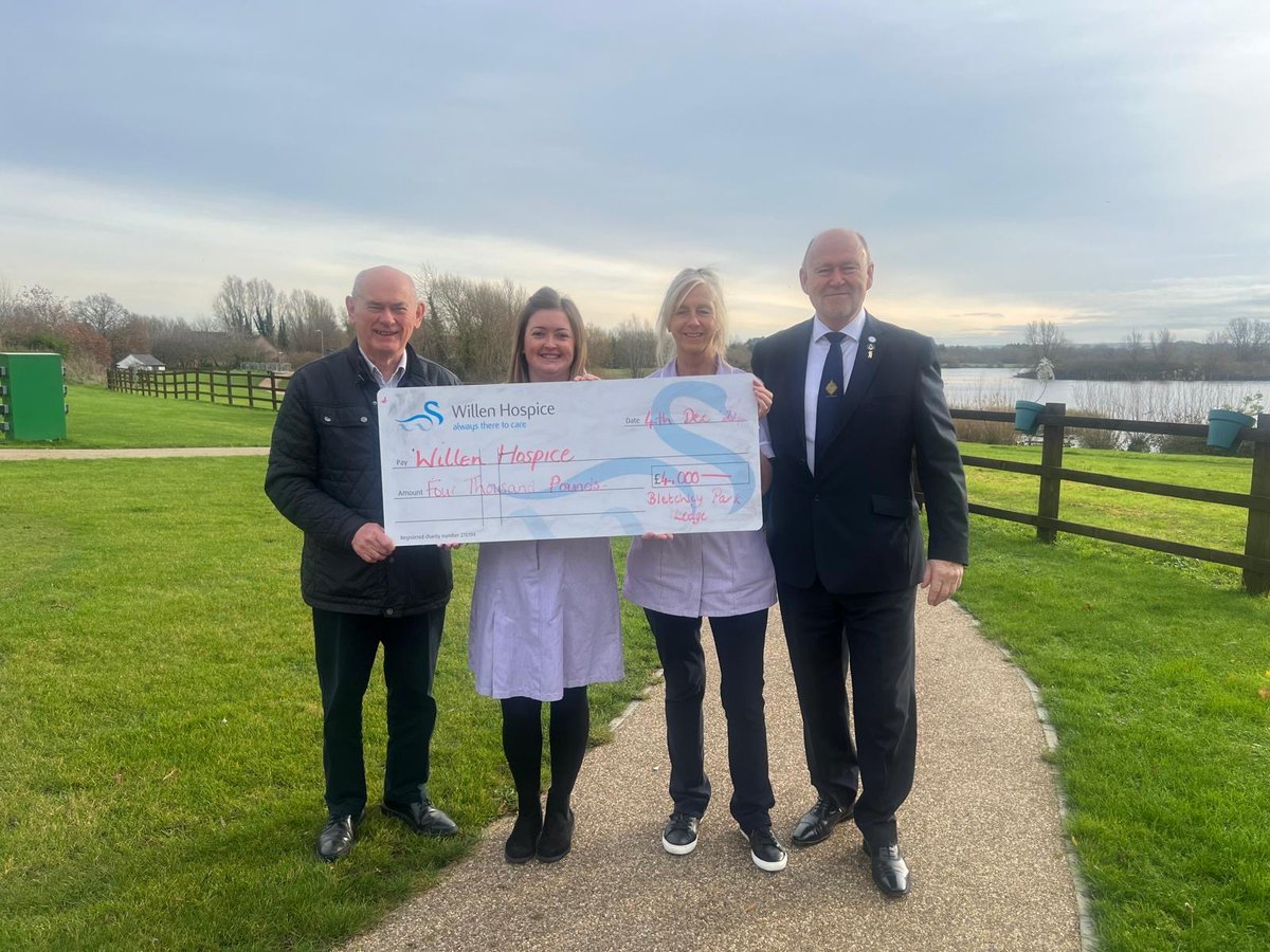 willenhospice's tweet image. Our double your donation campaign simply couldn&apos;t happen without local supporters who have pledged to match donations. We&apos;d like to extend out heartfelt  thanks to Bletchley Park Lodge for their incredible donation of £4000.
#Matchedgiving #CommunityGroups #Thankyou