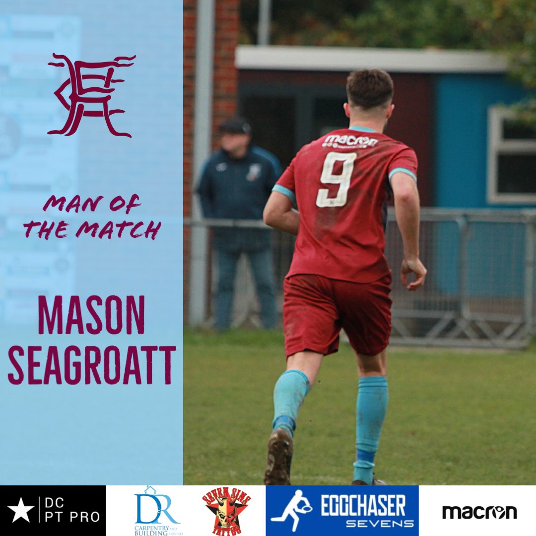 Horley Town FC (@horleytownfc) on Twitter photo Man of the Match ⭐️
The MOTM award for Saturday’s 3-3 thriller against Corinthian Casuals goes to <a href="/mseagroatt/">Mason Seagroatt</a> .
Mason’s excellent work rate and 2 well taken goals were crucial in the second half comeback 🤝
#HTFC 🟣🔵 Man of the Match ⭐️
The MOTM award for Saturday’s 3-3 thriller against Corinthian Casuals goes to <a href="/mseagroatt/">Mason Seagroatt</a> .
Mason’s excellent work rate and 2 well taken goals were crucial in the second half comeback 🤝
#HTFC 🟣🔵