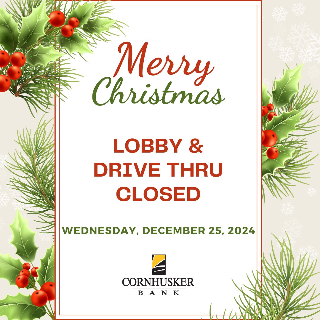 Our locations will be closed on Wednesday, December 25th so our team can celebrate Christmas with their families.

We wish you a very Merry Christmas!