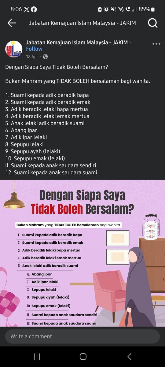 Finie_Asif's tweet photo. @meinmokhtar X kiralah anggap family mcmna sekalipun, klau korg bukan adik beradik susuan, sepupu still bkn mahram sbb boleh kahwin ya. Sbb tu sepupu lelaki xleh bersalam dgn sepupu ppuan. Klau kau nk langgar hukum jgk, putus jelah. Kahwin je dgn cousin kau tu. Ur gf deserves laki fhm agama https://t.co/Jm06JdTkfq