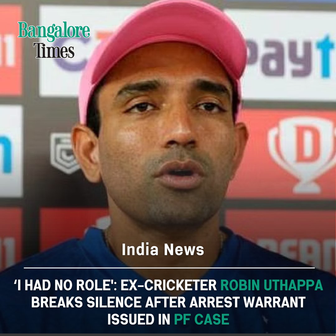 BangaloreTimes1's tweet photo. Former cricketer #robinuthappa has issued a statement that he has claimed that he was not involved in day to day operations of the company and he had no role in this alleged PF fraud.
#robinuthappa #formercricketers #indiancricketer #pffraud #LatestNews #Trending https://t.co/fQXkxZ76es