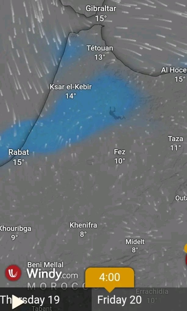 امطار الخير يوم غذ الخميس بطنجة تطوان ومناطق الغرب وقد تصل حتى الرباط سلا ان شاء الله 🌧️🌧️🌧️❤️