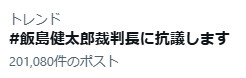 filament64_mika's tweet image. 滋賀医大生レイプ事件判決の本日20万越えのツイートが何故かトレンドからきれいに消えてしまった。変だ。  #飯島健太郎裁判長に抗議します 
#飯島健太郎裁判長の精神鑑定をお願いします 
#飯島健太郎を罷免せよ 　
署名はこちら　→ chng.it/8FGyKw9GXN