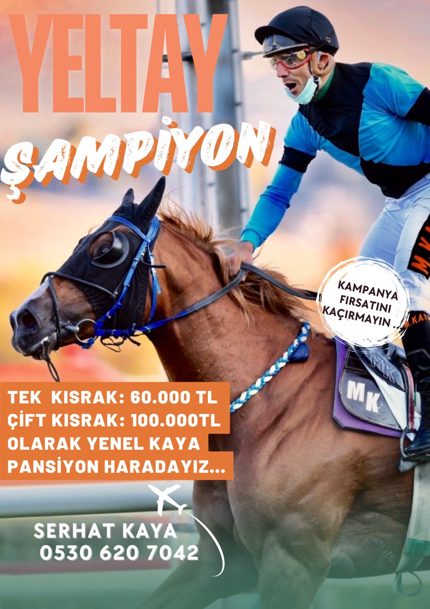 ŞAMPİYON 2025 YILINDA:

CANLI TAY GARANTİSİ İLE 

YENEL KAYA PANSİYON HARASINDA SİZ DEĞERLİ ATÇILARIMIZIN KISRAKLARINI BEKLİYOR. 

SİZDE ŞAMPİYON ADAYI BİR TAYA SAHİP OLMAK İSTİYORSANIZ, TEECİHİNİZ YELTAY OLSUN…