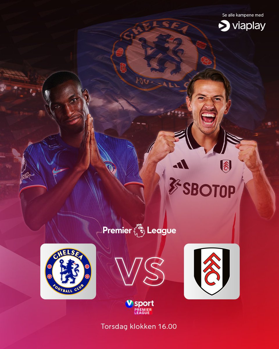 Viaplay Fotball (@viaplayfotball) on Twitter photo 🏆: Premier League
🆚: Chelsea–Fulham
🗣️: <a href="/ViaplayOrjan/">Ørjan Bjørnstad</a>, <a href="/phelland8/">Pål-André Helland</a> & Sigrid Heien Hansen
🎙️: <a href="/AndreasToft/">Andreas Toft</a> & Nils Johan Semb
🕕: Avspark kl. 16.00.
📺: Viaplay & V sport PL 🏆: Premier League
🆚: Chelsea–Fulham
🗣️: <a href="/ViaplayOrjan/">Ørjan Bjørnstad</a>, <a href="/phelland8/">Pål-André Helland</a> & Sigrid Heien Hansen
🎙️: <a href="/AndreasToft/">Andreas Toft</a> & Nils Johan Semb
🕕: Avspark kl. 16.00.
📺: Viaplay & V sport PL