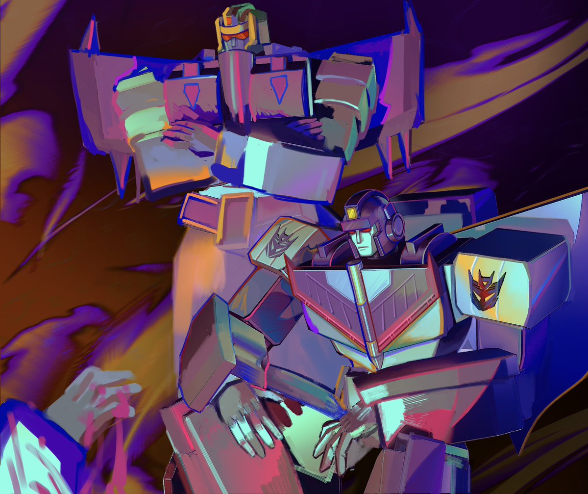 不画了！（摔笔）
#astrotrain #blitzwing