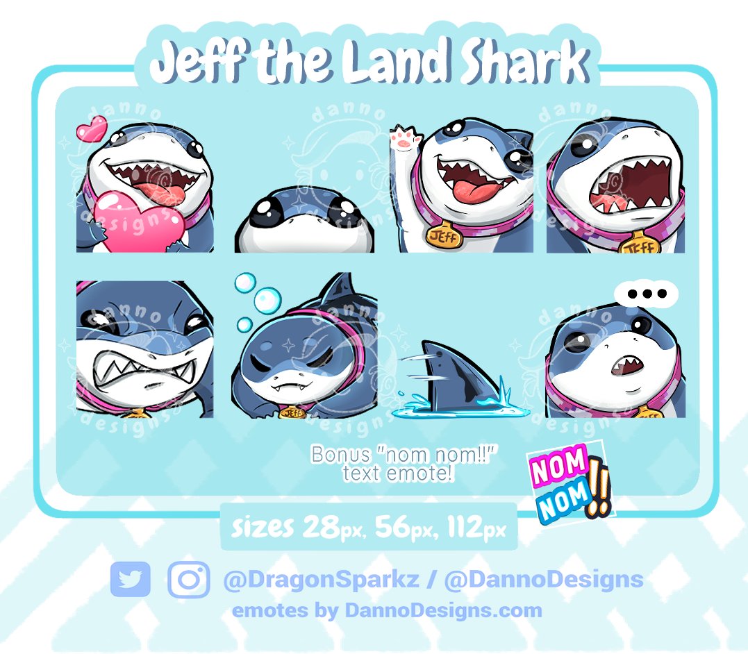 New JEFF Twitch Emotes are up in my shop! I'm also currently working on a few animated ones. These are a full set of adorable static Jeff's with a bonus text emote :3  Get them here! 

dannodesigns.company.site/Jeff-The-Land-…

#art
#marvelrivals
#emoteartist
