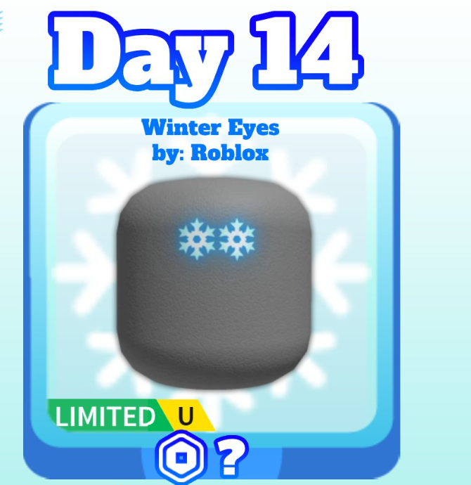 edit_news_'s tweet photo. ❄️| Winter Spotlight

The Snowflake Eyes price is said to be:

2,000 R$

This is subject to change and may/may not be limited! https://t.co/QGlPa2hjof