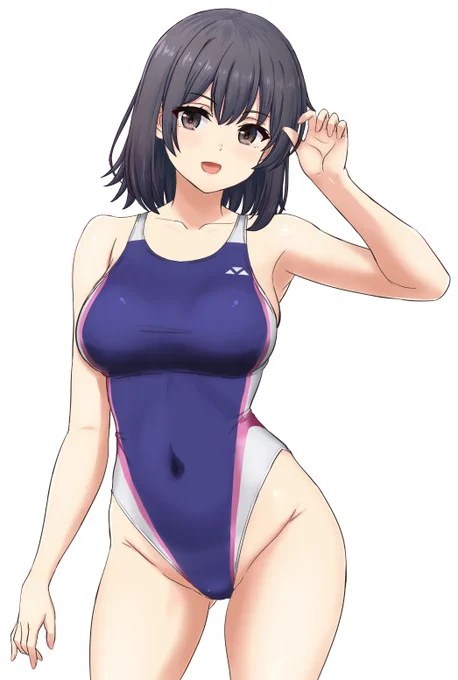 競泳水着陽乃さん冬コミのサークルカットで描いたものに色を塗りましたコミケ出発前にお納めください… 
