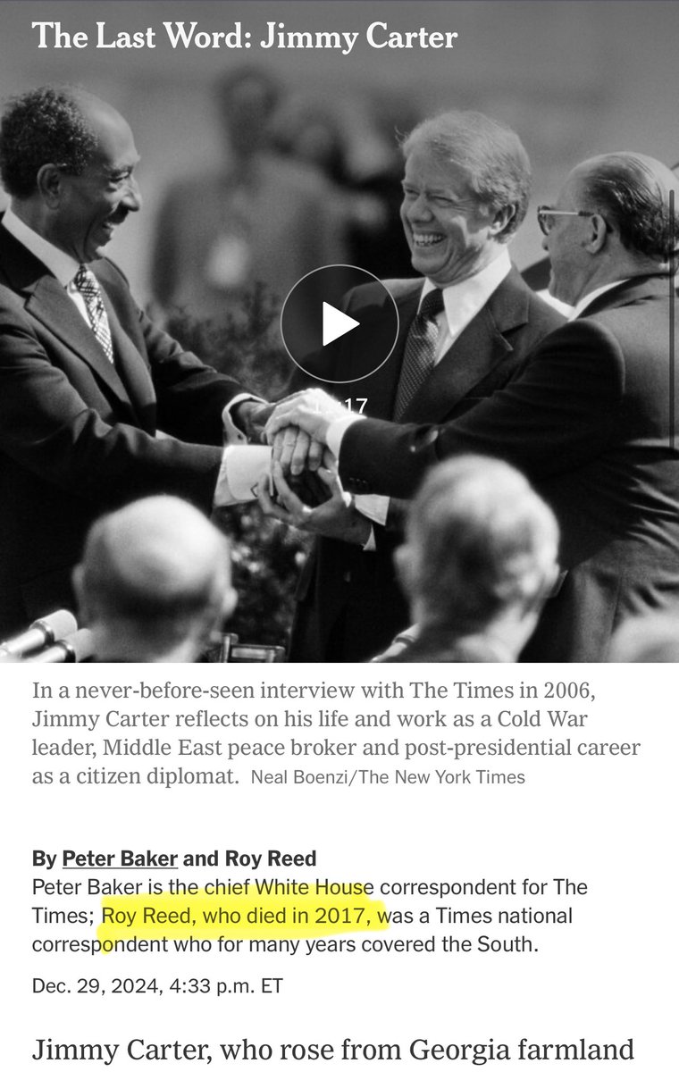 We’re told in journalism to file away pre-written obits “in case of …”

Jimmy Carter outlived at least two people who wrote separate obituaries for him.