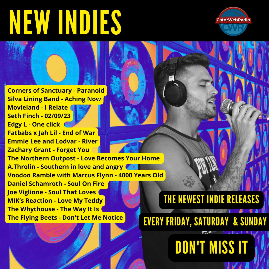 catorwebradio's tweet photo. #NowPlaying #NewIndies
@COSnROLL
#SilvaLiningBand
#Movieland
#SethFinch
@zamba047
#EdgyL 
#Fatbabs @fatbabsbigscooprecord
#EmmieLee @SingerEmmieLee
#Zachary Grant
@TheNorthernOutpostBand
#AThrolin
@DanielSchamroth
@joeviglione
@MIKsReaction
@TheWhythouse
#TheFlyingBeets https://t.co/JzOO48QFvH