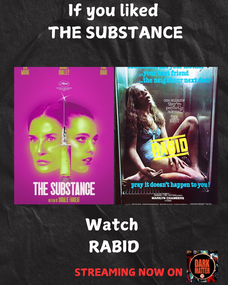 If you liked The Substance, watch Rabid! 
What are your favorite horror films of 2024? Tag us #darkstuffmatters with your picks! 
#darkmattertv