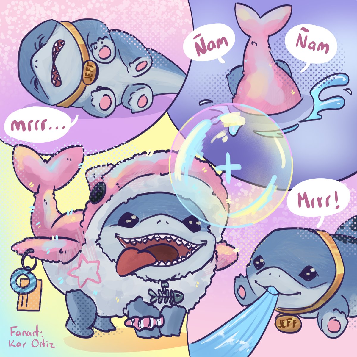 Karortiz08's tweet photo. Finally, I have all of Jeff's cosmetics in #MarvelRivals  at least all the ones released so far, hehe!
#MarvelRivalsfanart #jeffthelandshark #jeff #kawaii https://t.co/Xuqdt4u3pF