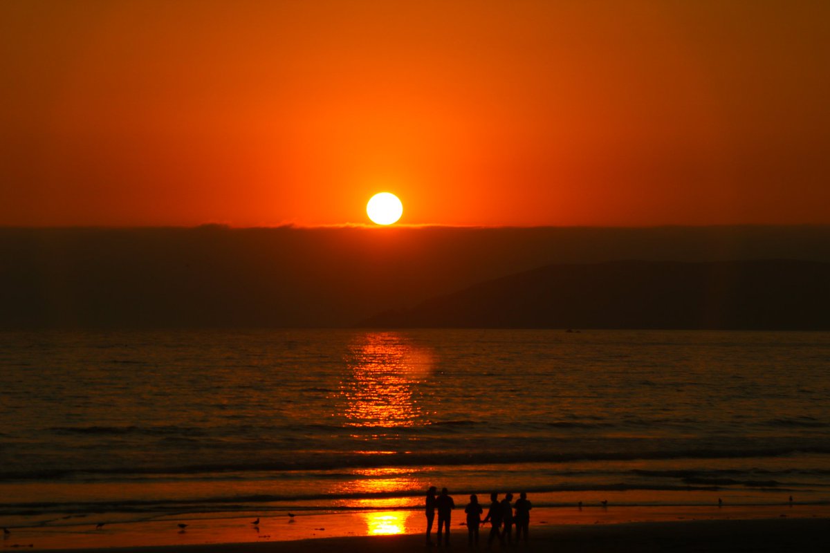 Pismo beach sunset and fog
