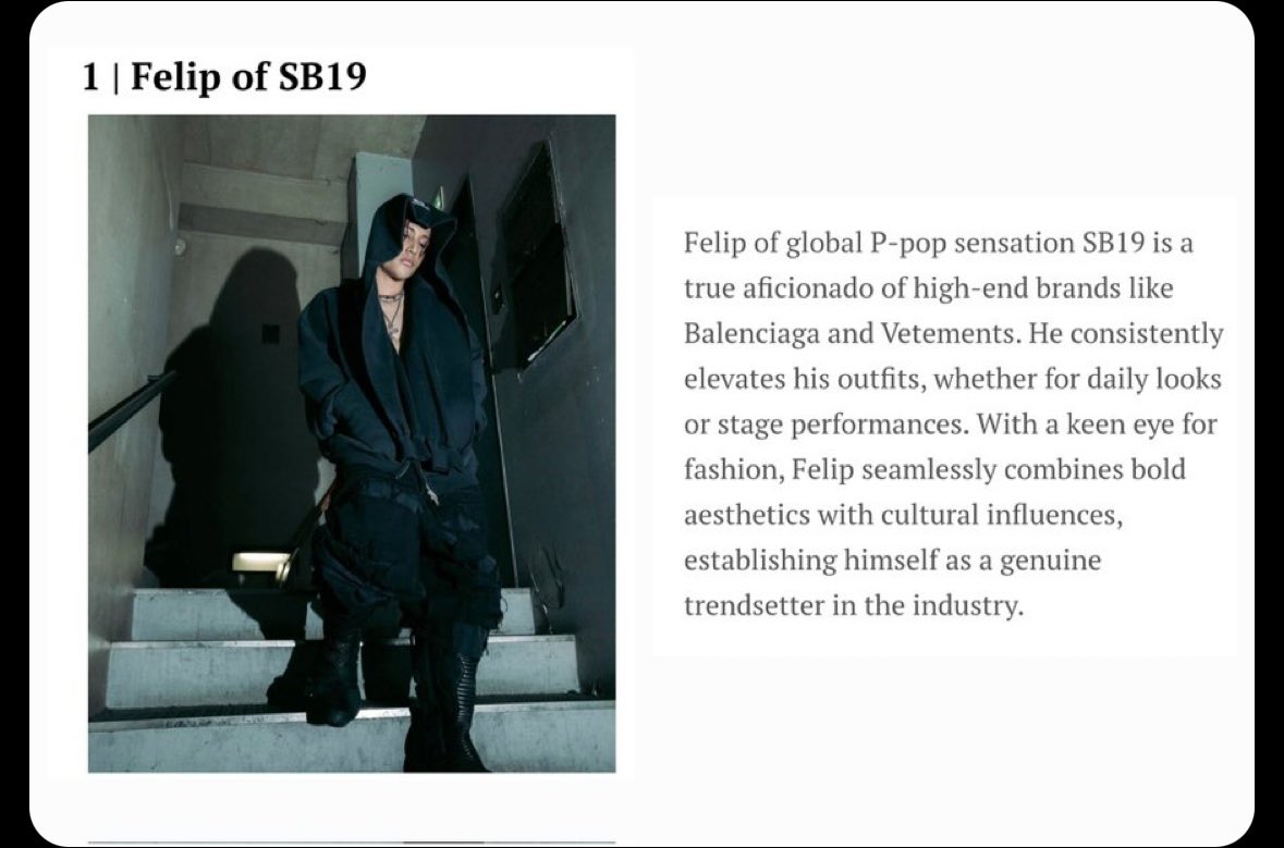 <a href="/felipsuperior/">FELIP</a> is one of Esquire Magazine's Best Dressed Men of 2024 . He’s hot. That’s why many people, even artists and his co-members imitate his fashion. 🔥🔥🔥
# FELIP

📰 Read the full article here : esquiremag.ph/style/fashion/…