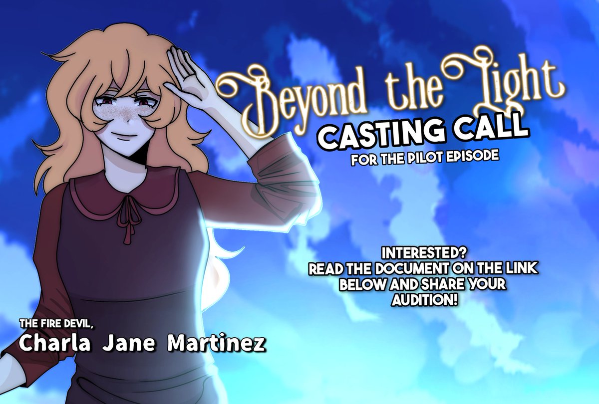 🔥 CASTING CALL FOR PILOT EP 🔥

We're searching for a VA for our fireball, Charla, in our indie animated series Beyond the Light! 

This is a volunteer role with a deadline until the 25th of January!

#CastingCall #IndieAnimation