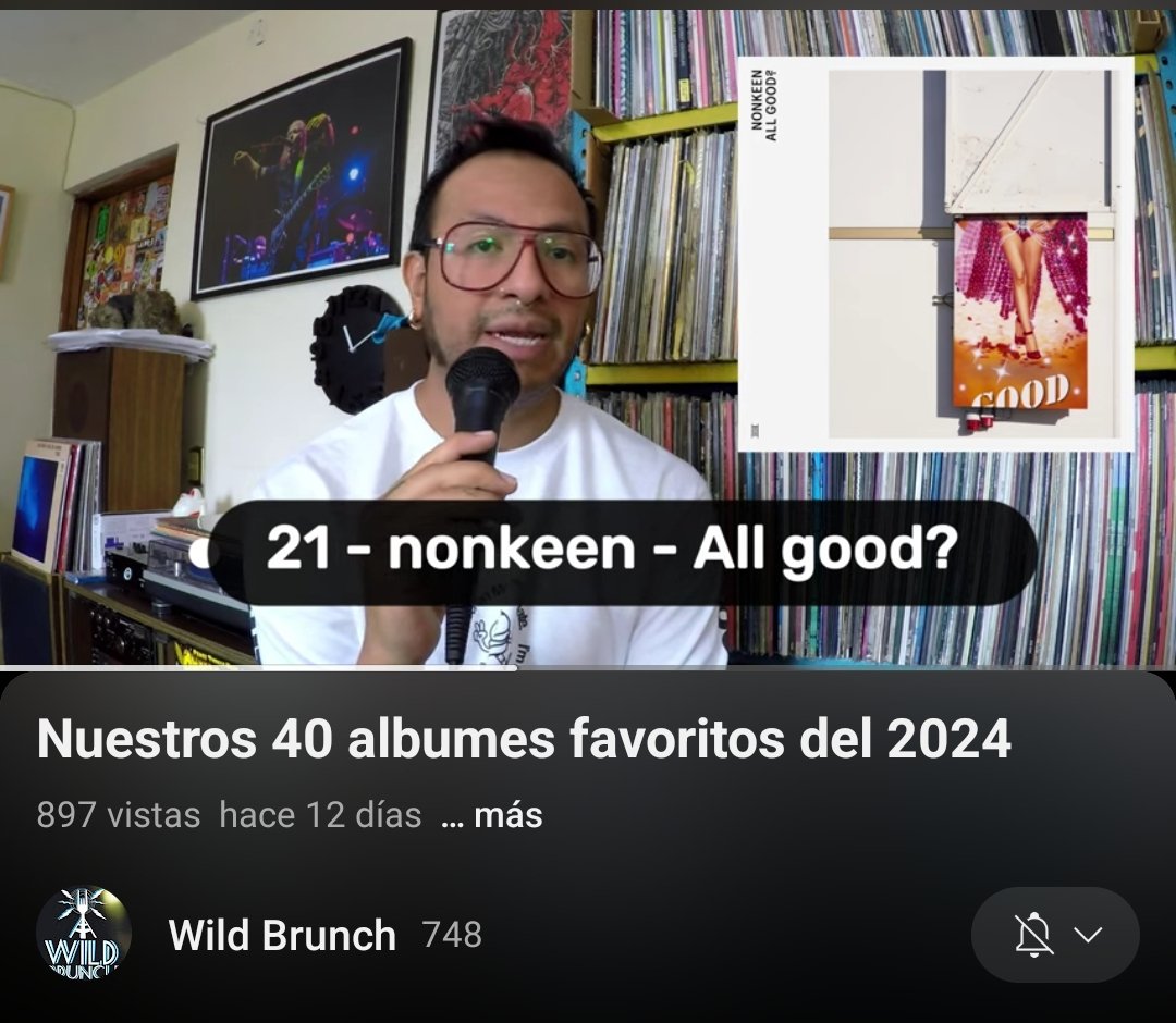 Y si no la han visto aún, aquí está la lista de mis 40 álbumes favoritos de este año

youtu.be/r5JupDz8Kpc?si…